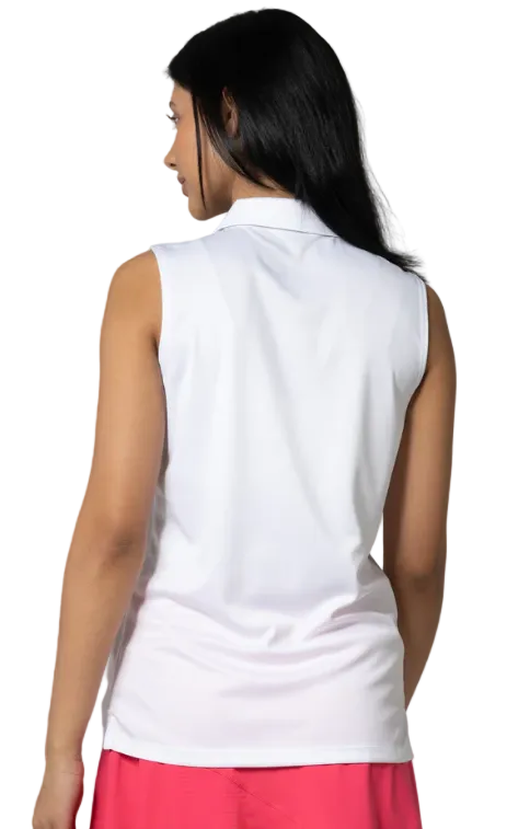Ladies Venice Sleeveless Polo White