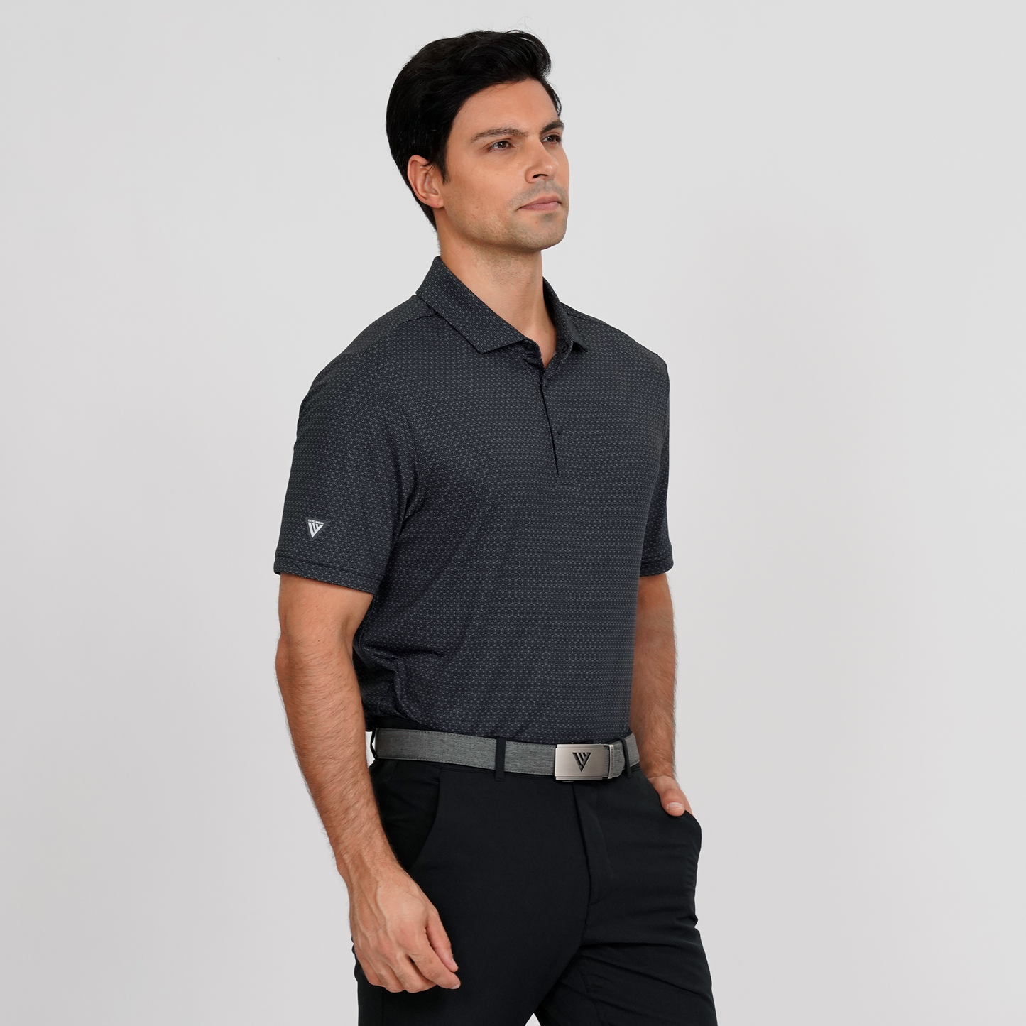 Ferris Button Collar Polo Black