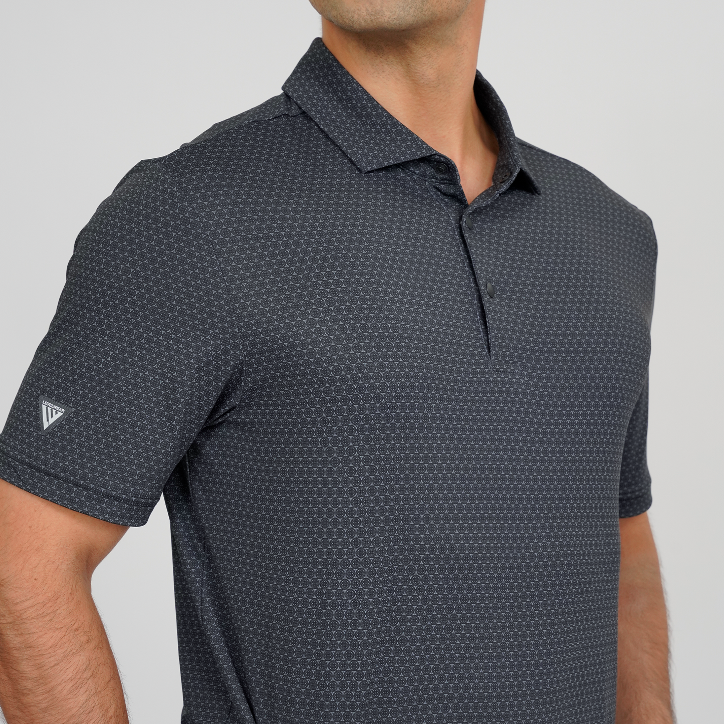 Ferris Button Collar Polo Black