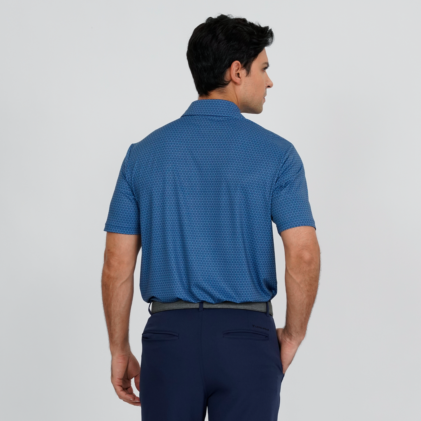 Ferris Button Collar Polo Blue Fusion