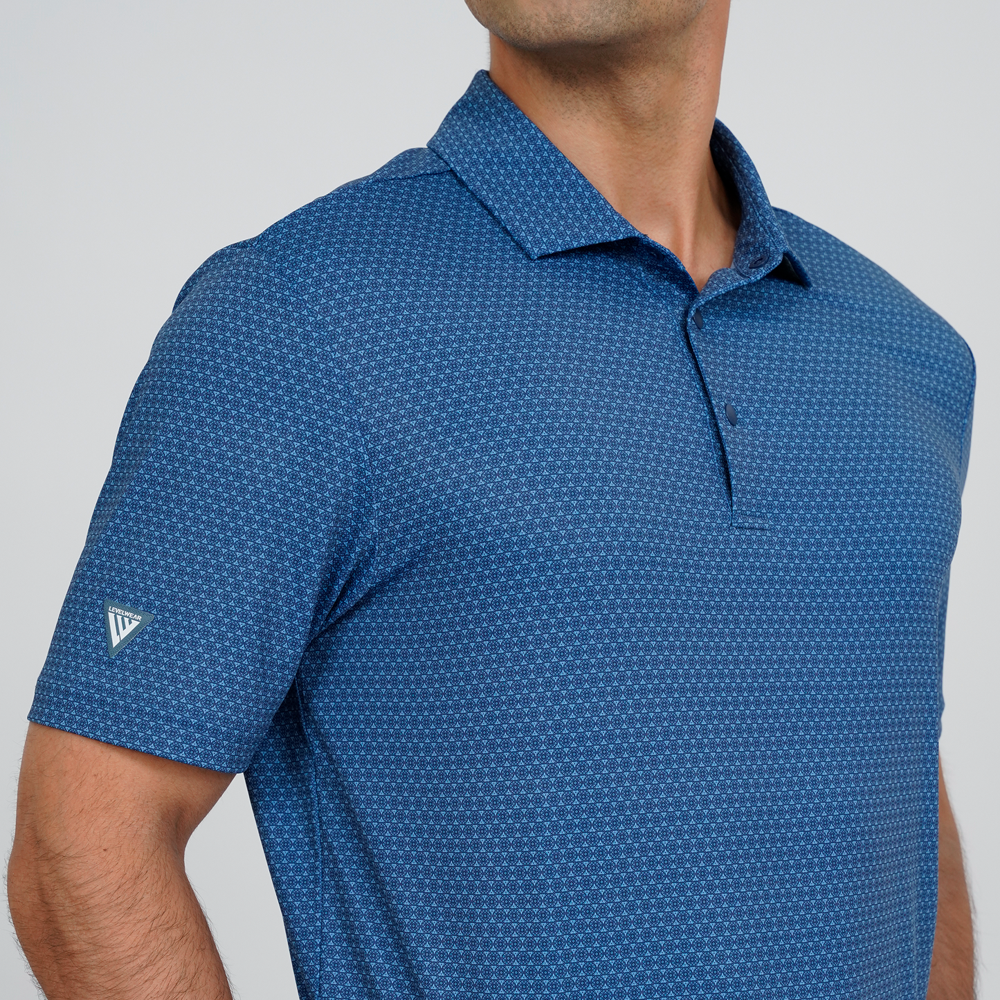 Ferris Button Collar Polo Blue Fusion