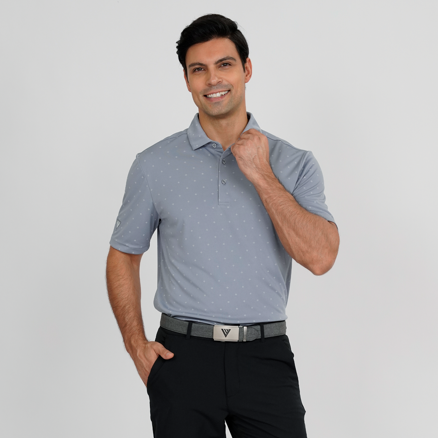 Inlay Performance Polo Pebble Grey