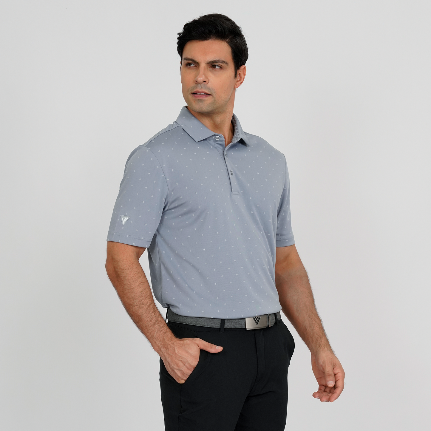 Inlay Performance Polo Pebble Grey