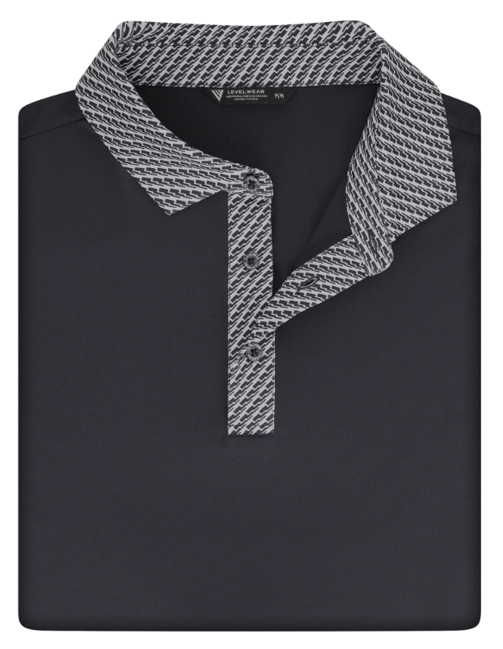 Slate Contrast Collar Polo Black