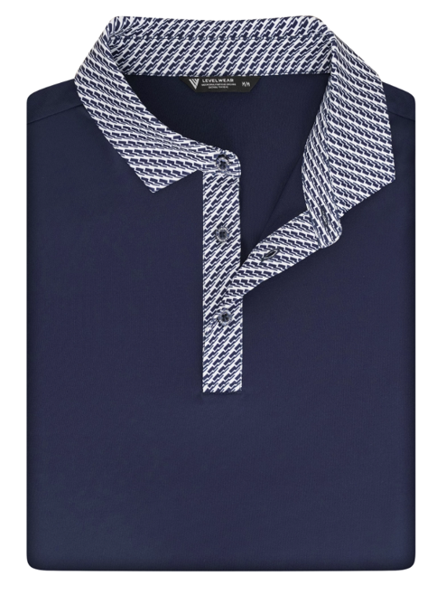 Slate Contrast Collar Polo Navy