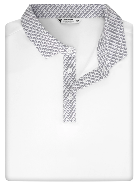 Slate Contrast Collar Polo White