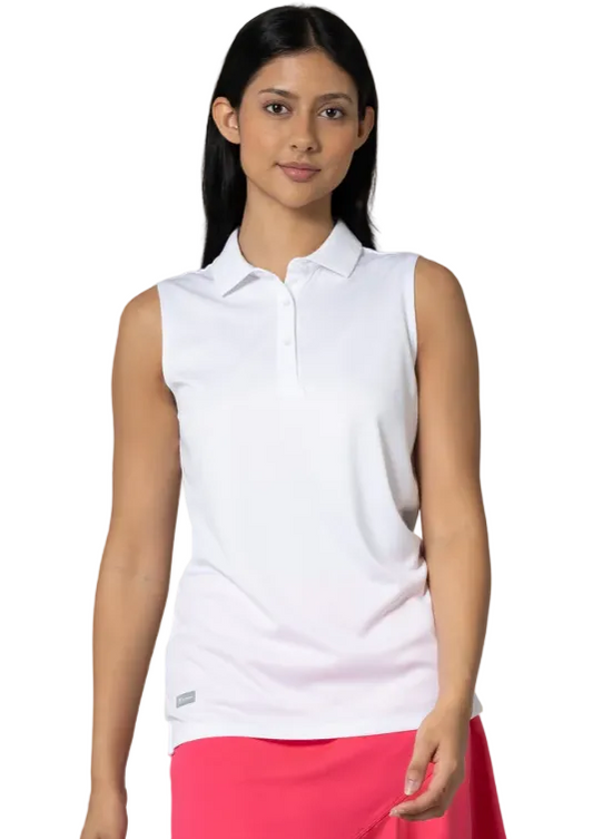 Ladies Venice Sleeveless Polo White