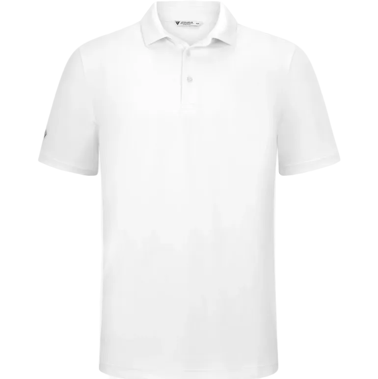 White Levelwear polo shirt on a white background